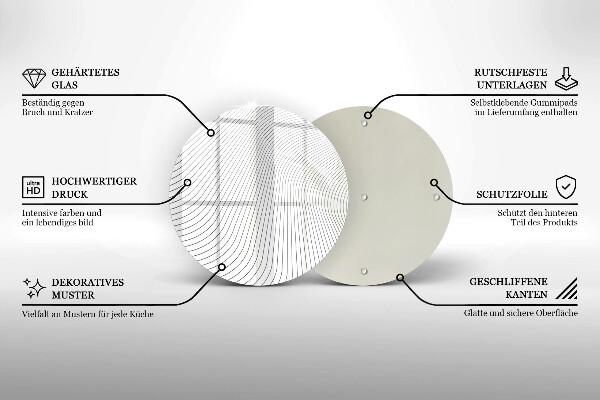 Tagliere in vetro Modello di linee moderne