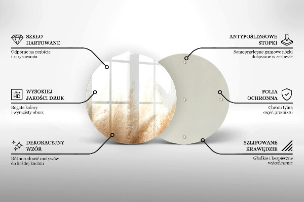 Tagliere in vetro Erba della pampa
