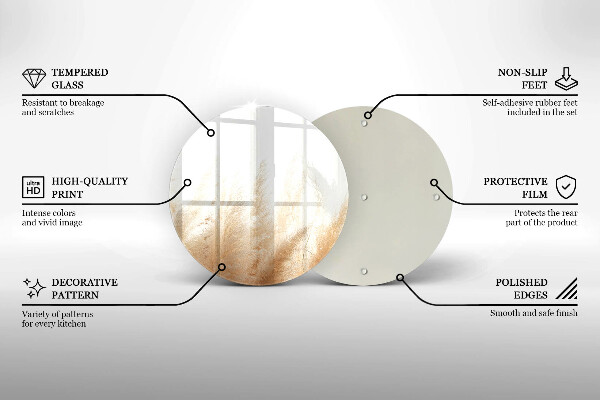 Tagliere in vetro Erba della pampa