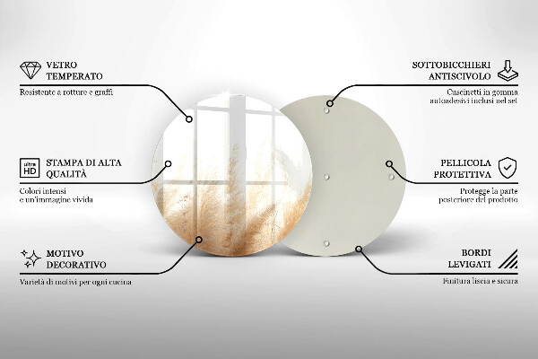 Tagliere in vetro Erba della pampa