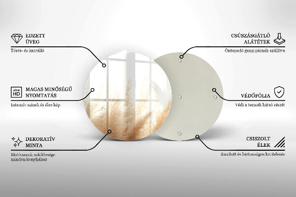 Tagliere in vetro Erba della pampa