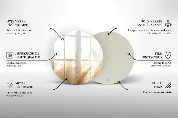 Tagliere in vetro Erba della pampa