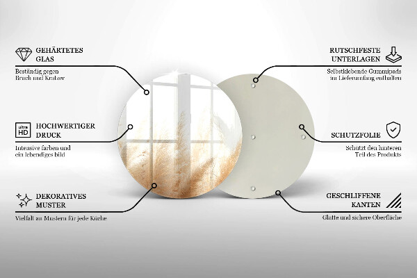 Tagliere in vetro Erba della pampa