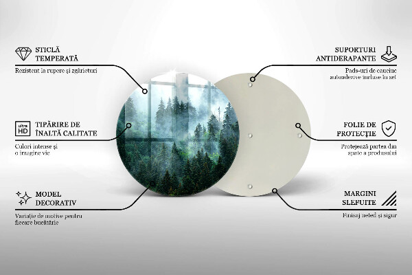 Tagliere in vetro Foresta nella nebbia