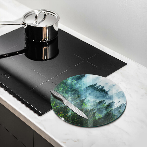 Tagliere in vetro Foresta nella nebbia