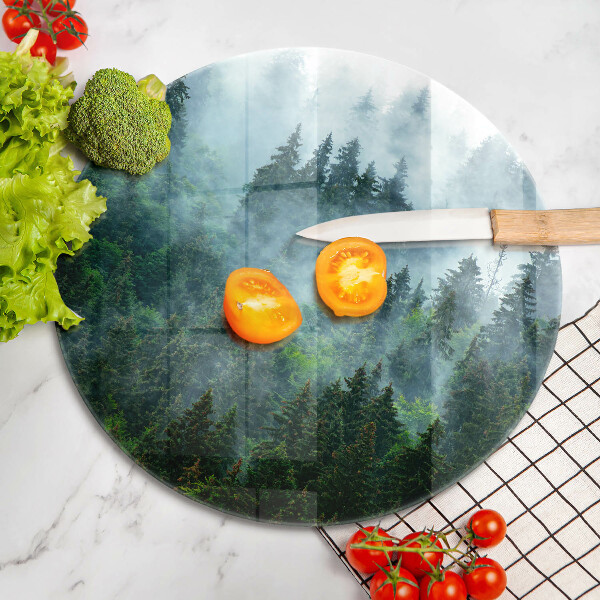 Tagliere in vetro Foresta nella nebbia