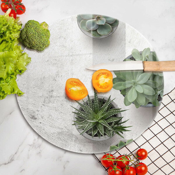 Tagliere in vetro Succulente su cemento