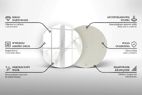 Tagliere in vetro Delicato marmo bianco