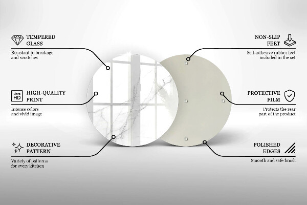 Tagliere in vetro Delicato marmo bianco