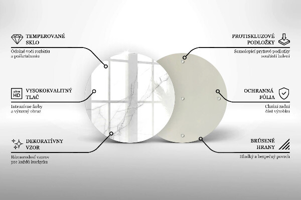 Tagliere in vetro Delicato marmo bianco