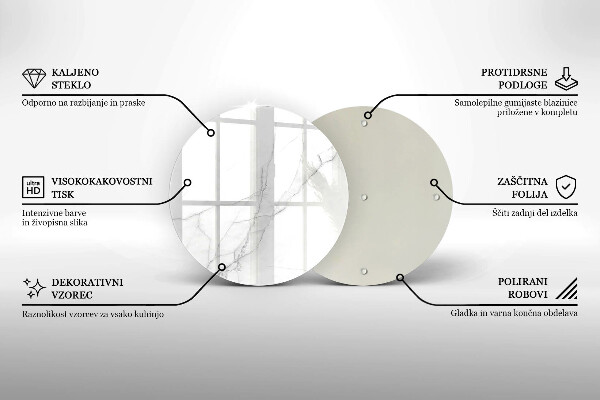 Tagliere in vetro Delicato marmo bianco