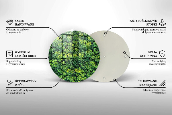 Tagliere in vetro Pianta di muschio naturale