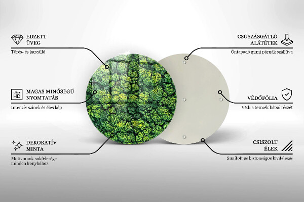 Tagliere in vetro Pianta di muschio naturale