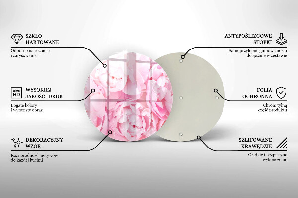 Tagliere in vetro Peonie delicate