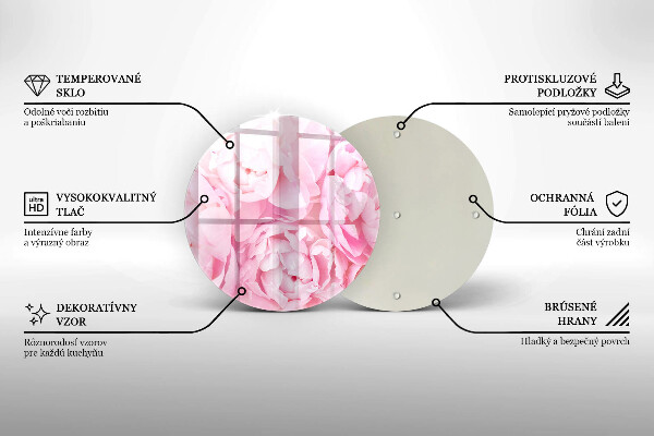 Tagliere in vetro Peonie delicate