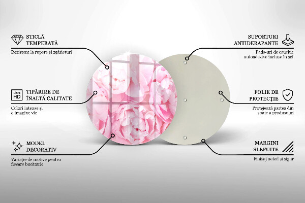 Tagliere in vetro Peonie delicate