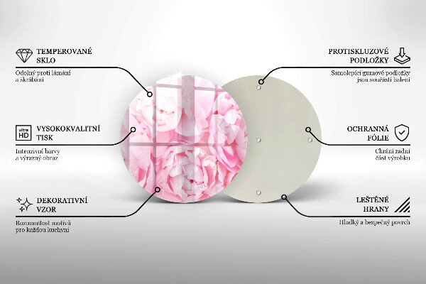 Tagliere in vetro Peonie delicate