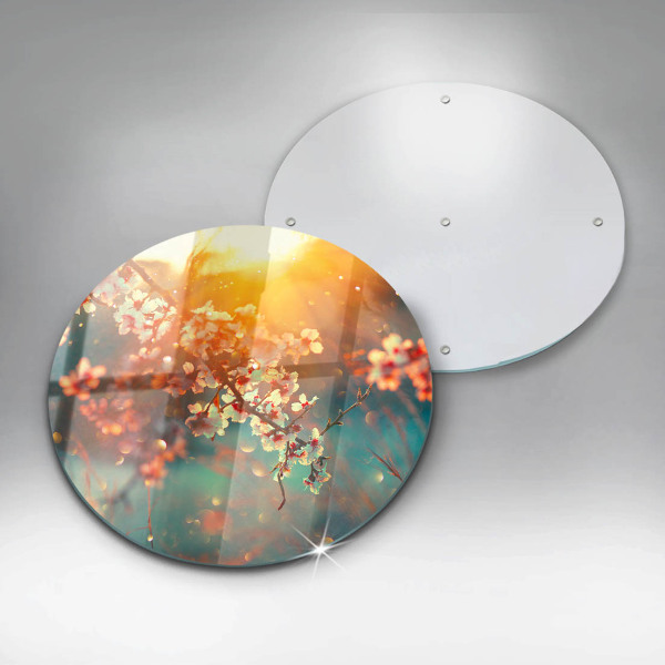 Tagliere in vetro I meli fioriscono al sole