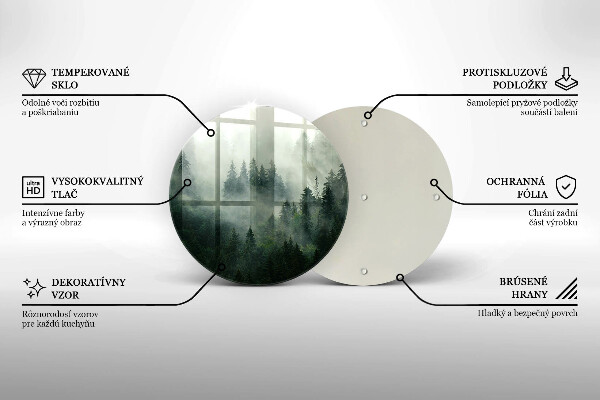 Tagliere in vetro Paesaggio forestale nebbioso