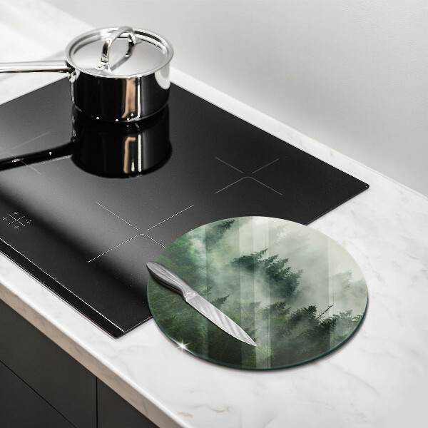 Tagliere in vetro Paesaggio forestale nebbioso