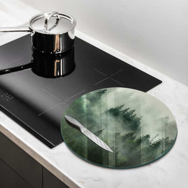 Tagliere in vetro Paesaggio forestale nebbioso