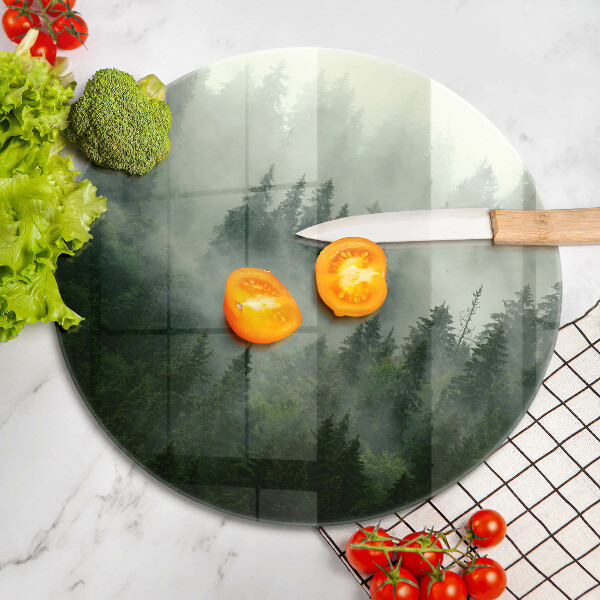 Tagliere in vetro Paesaggio forestale nebbioso