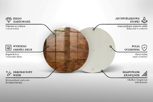 Tagliere in vetro Tavole e foglie di legno
