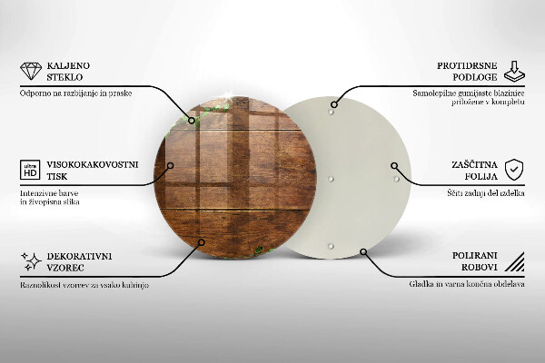 Tagliere in vetro Tavole e foglie di legno