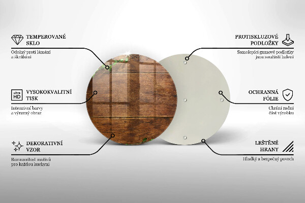 Tagliere in vetro Tavole e foglie di legno