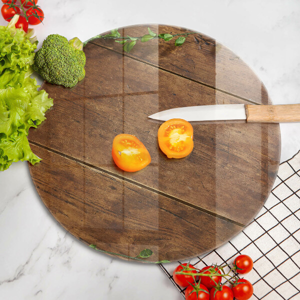 Tagliere in vetro Tavole e foglie di legno