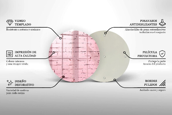 Tagliere in vetro Muro di mattoni pastello