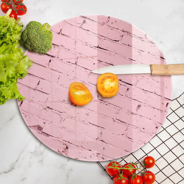 Tagliere in vetro Muro di mattoni pastello