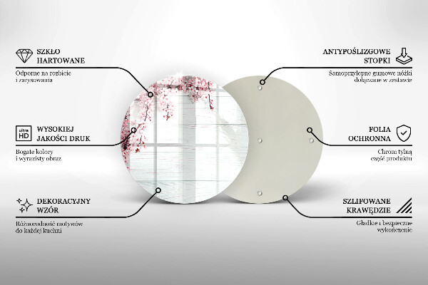 Tagliere in vetro Fiori sulle tavole