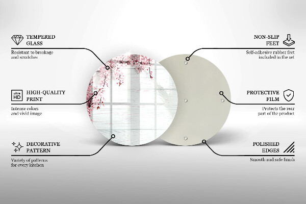 Tagliere in vetro Fiori sulle tavole
