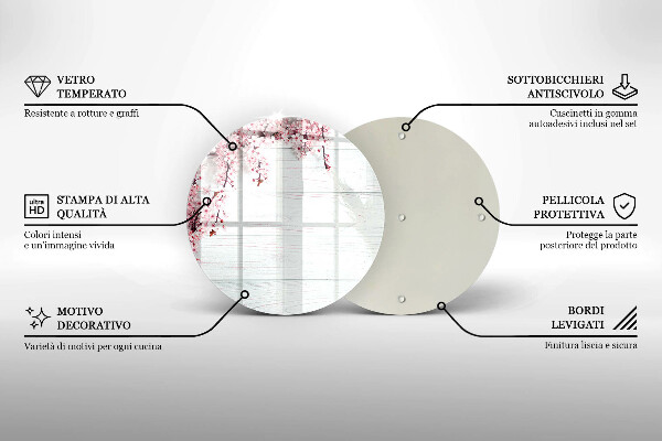 Tagliere in vetro Fiori sulle tavole