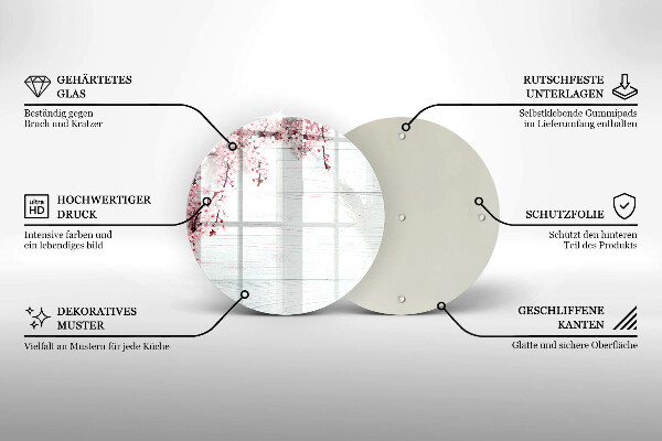 Tagliere in vetro Fiori sulle tavole