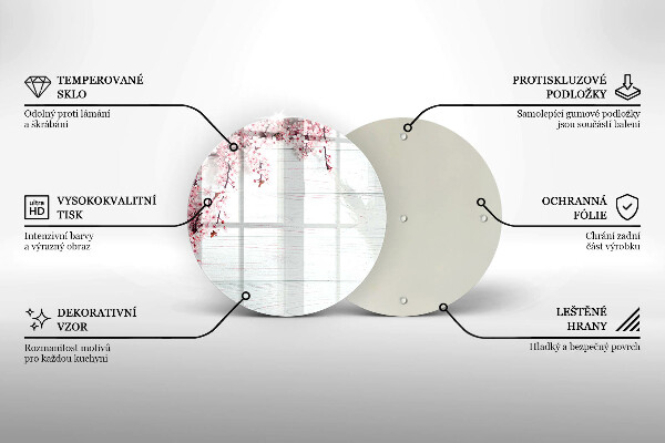 Tagliere in vetro Fiori sulle tavole