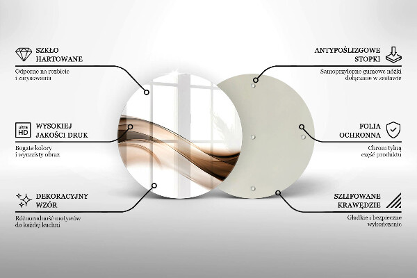 Tagliere in vetro Linee marroni astratte
