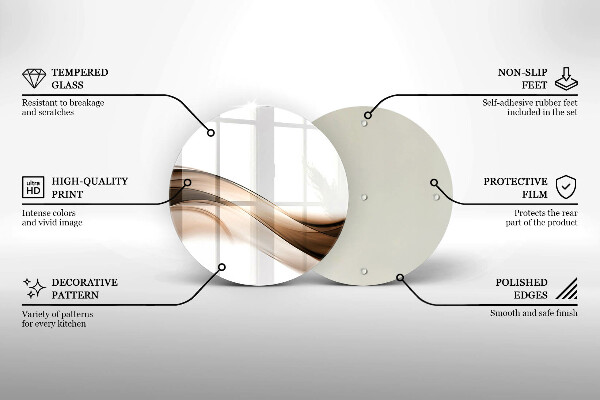 Tagliere in vetro Linee marroni astratte