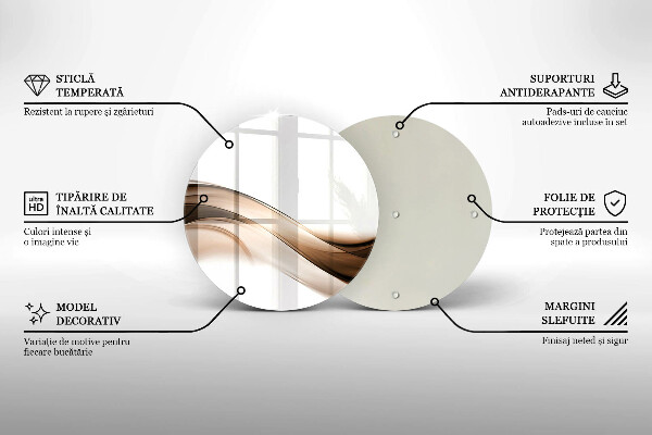 Tagliere in vetro Linee marroni astratte
