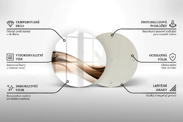 Tagliere in vetro Linee marroni astratte