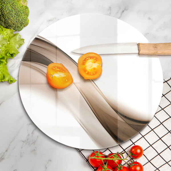 Tagliere in vetro Linee marroni astratte