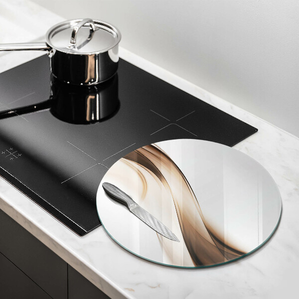 Tagliere in vetro Linee marroni astratte