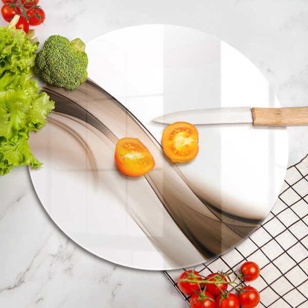 Tagliere in vetro Linee marroni astratte