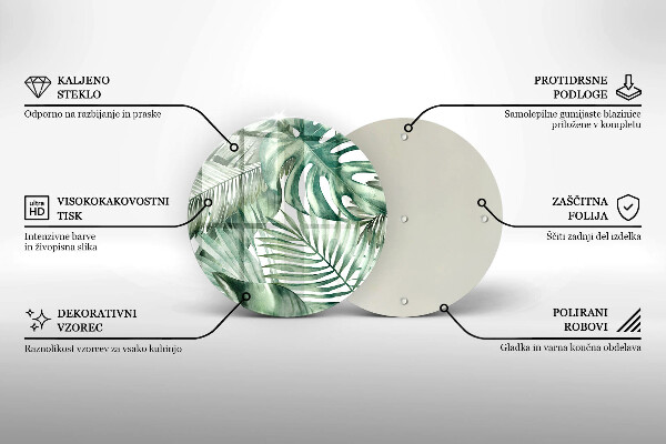 Tagliere in vetro Foglie dipinte