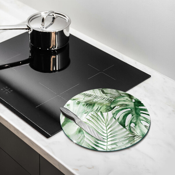 Tagliere in vetro Foglie dipinte