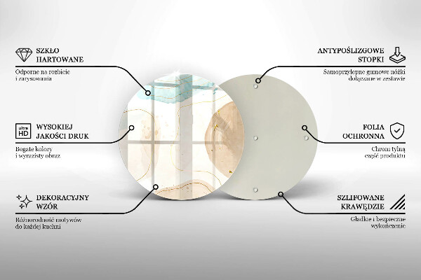 Tagliere in vetro Macchie boho e oro