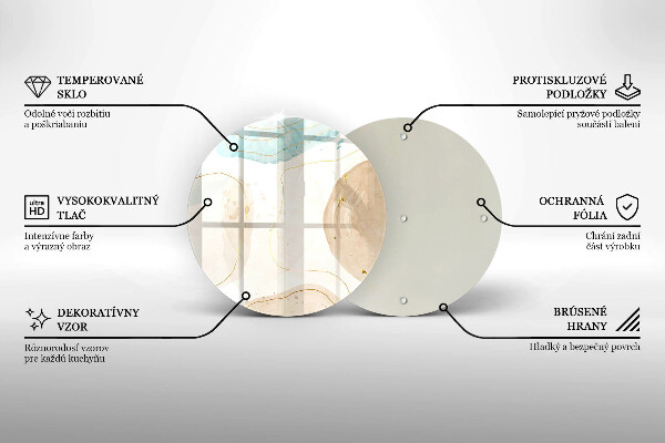 Tagliere in vetro Macchie boho e oro