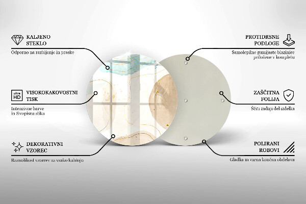 Tagliere in vetro Macchie boho e oro