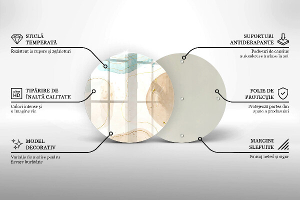 Tagliere in vetro Macchie boho e oro